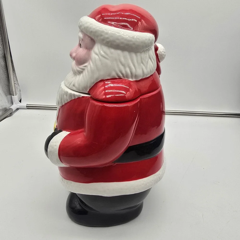Vintage Christmas On Main Street Ceramic Santa Claus Cookie Jar‎ 11